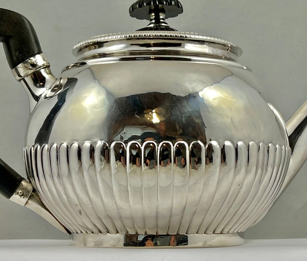 George III antique silver tea pot, London 1802 View V