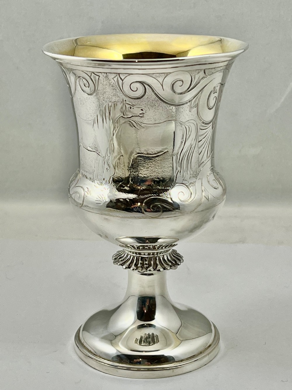 Victorian antique silver goblet, Barnard Bros. London 1848
