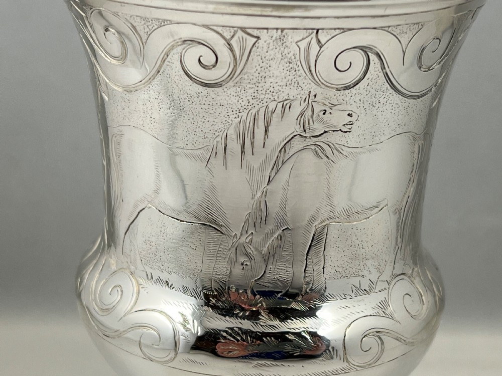 Victorian antique silver goblet, Barnard Bros. London 1848 View II