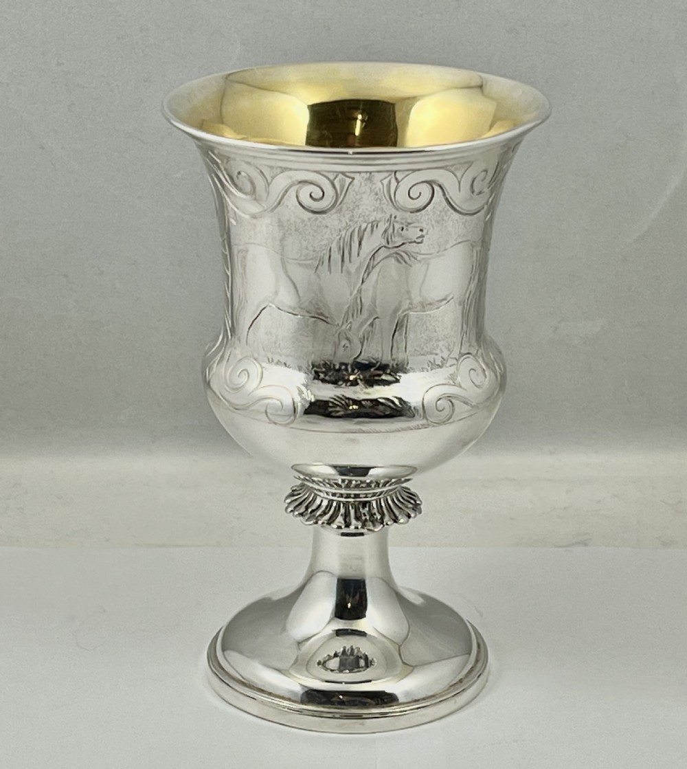 Victorian antique silver goblet, Barnard Bros. London 1848 View VIII