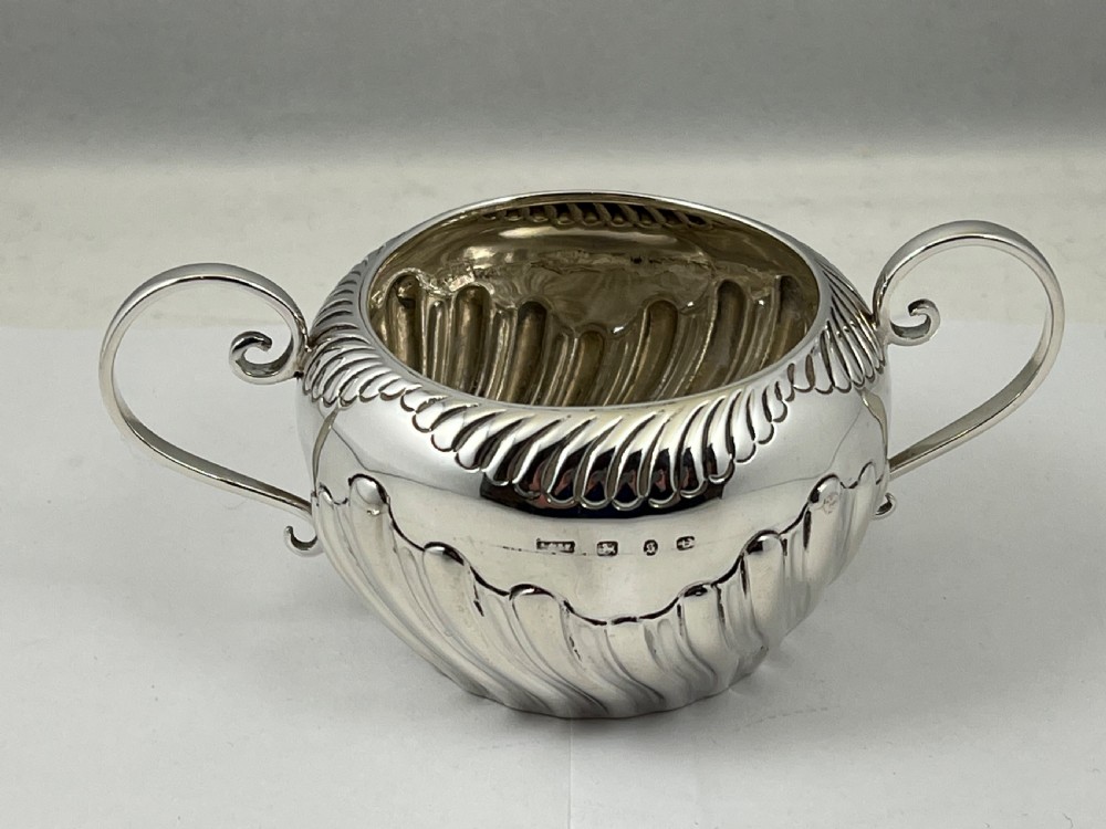 Victorian antique silver 3 piece tea set, Birmingham 1892 View VI