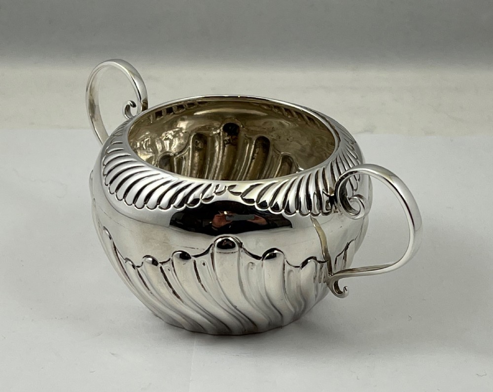 Victorian antique silver 3 piece tea set, Birmingham 1892 View VIII