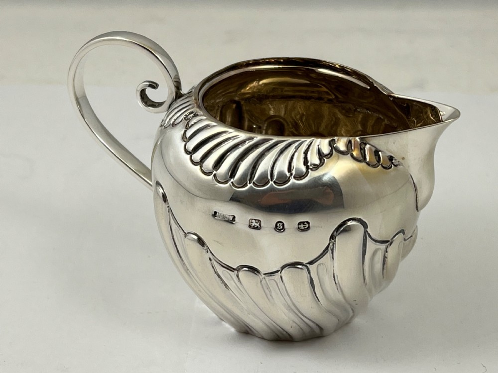 Victorian antique silver 3 piece tea set, Birmingham 1892 View X