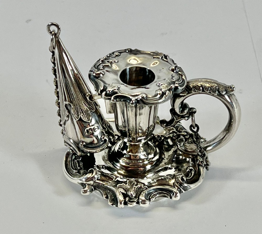 Victorian antique silver desk ink stand, Sheffield 1842 View III