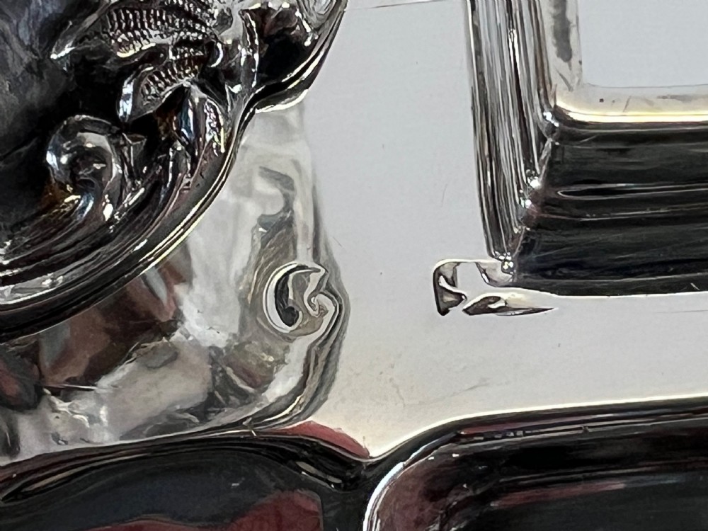 Victorian antique silver desk ink stand, Sheffield 1842 View VI