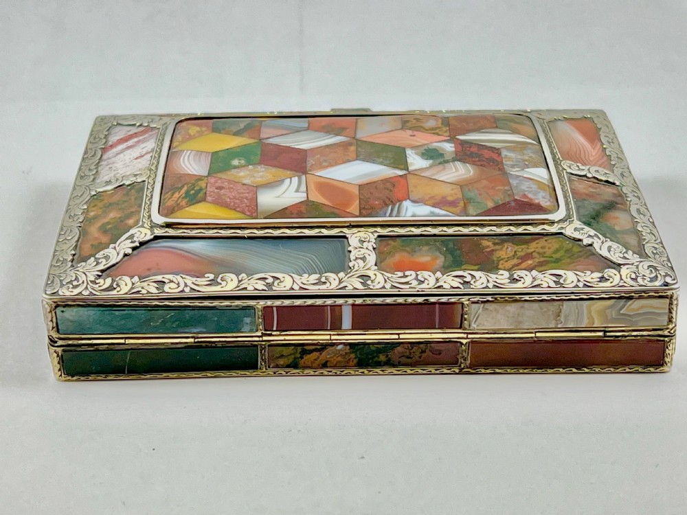 Scottish antique Victorian silver and agate sewing case, c.1860 View IX