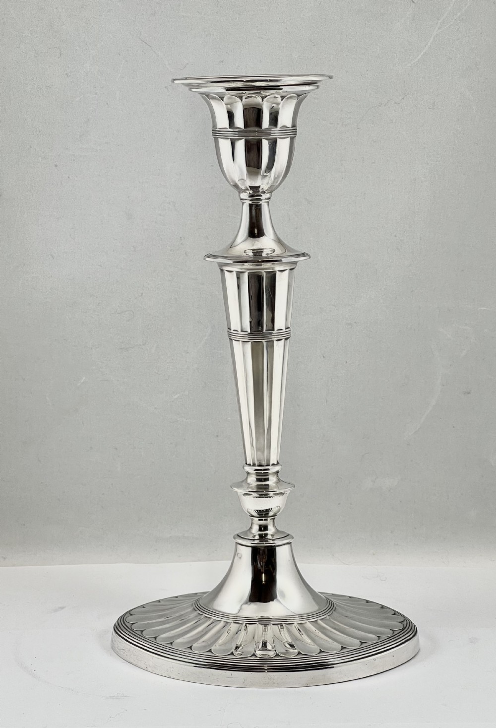 Pair of Victorian antique silver candlesticks, Sheffield 1893. View VII