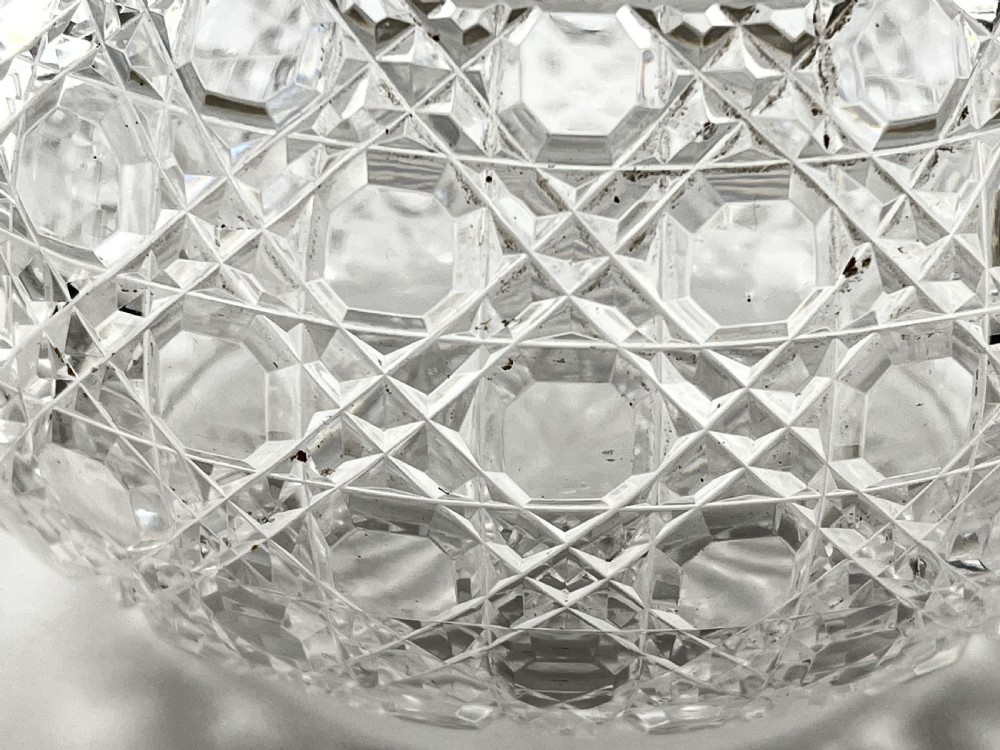 Victorian antique glass and silver lidded bowl, Birmingham 1886 View IV