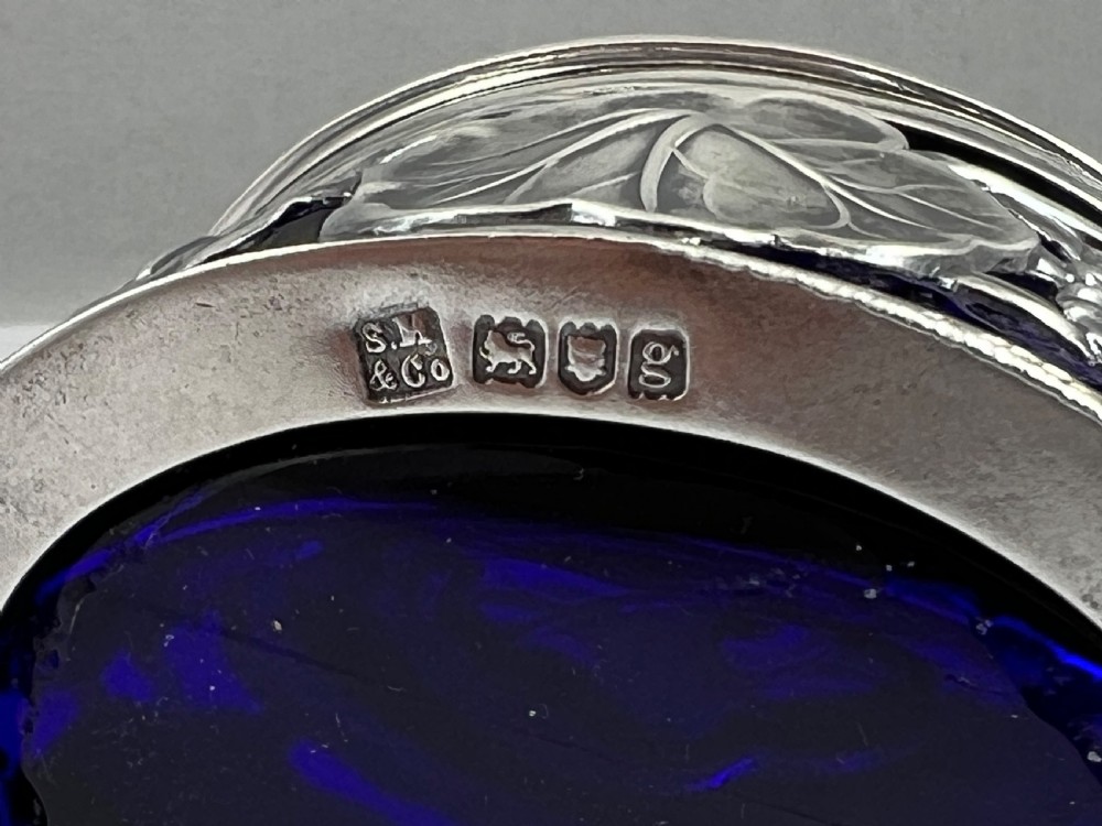 Art Nouveau Edwardian silver mustard pot, Samson Mordan 1902 View X