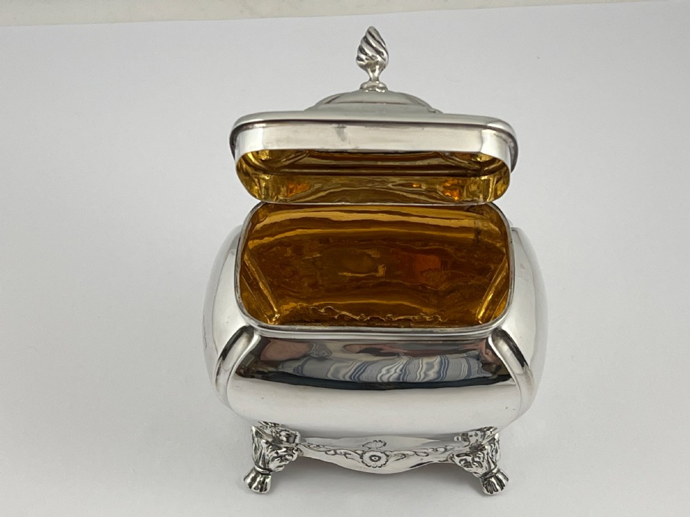 Edwardian antique Chester silver tea caddy, Nathan & Hayes 1908 View VI