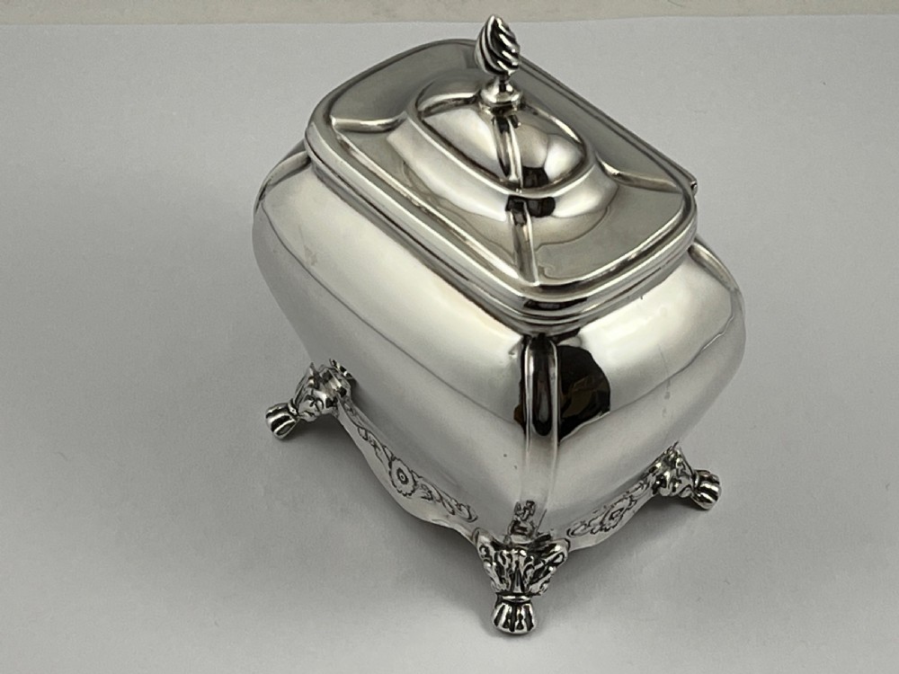 Edwardian antique Chester silver tea caddy, Nathan & Hayes 1908 View VIII
