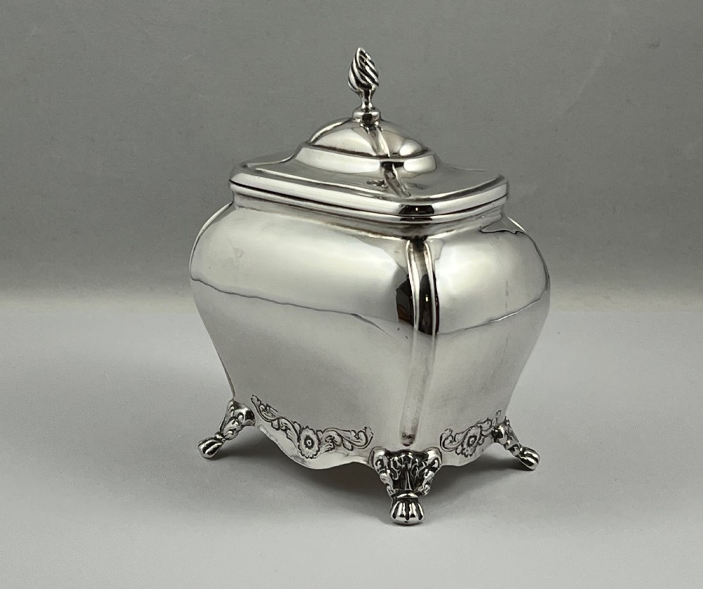 Edwardian antique Chester silver tea caddy, Nathan & Hayes 1908 View IX
