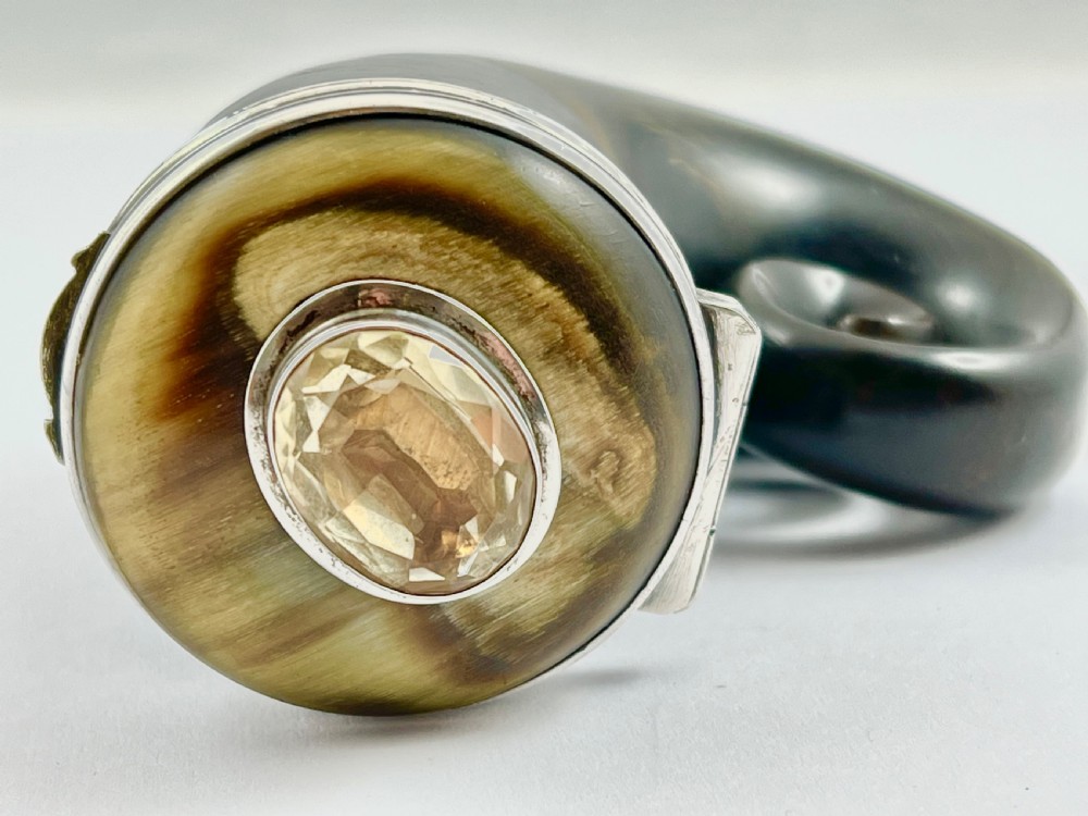 Scottish antique Victorian horn snuff mull, c.1895 View VIII