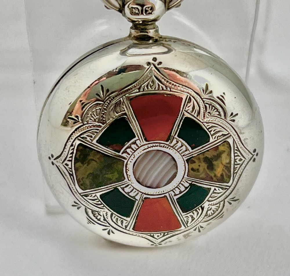 Antique Victorian silver and agate sovereign holder, 1897 View II