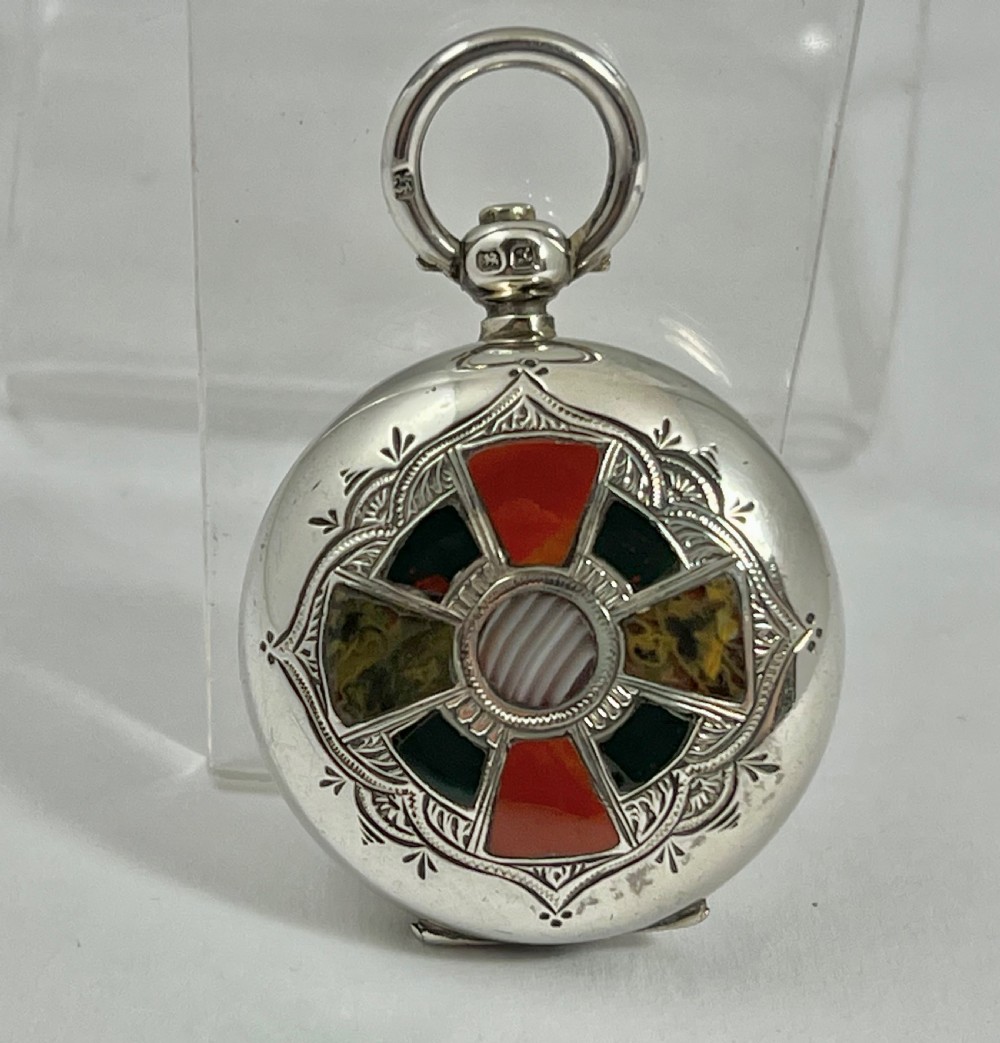 Antique Victorian silver and agate sovereign holder, 1897 View VI