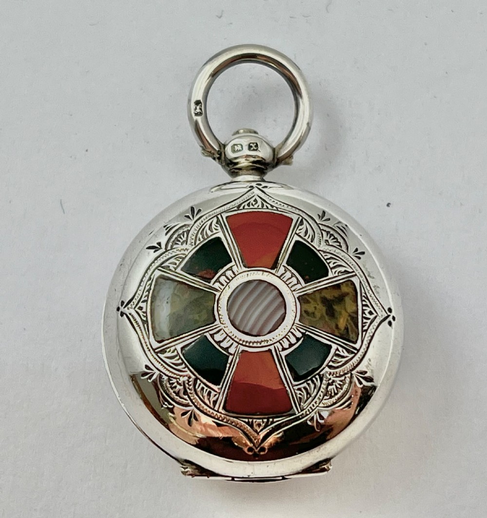 Antique Victorian silver and agate sovereign holder, 1897 View VII