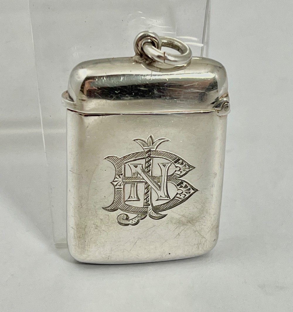 Edwardian antique silver and granite vesta case, 1907 View VI