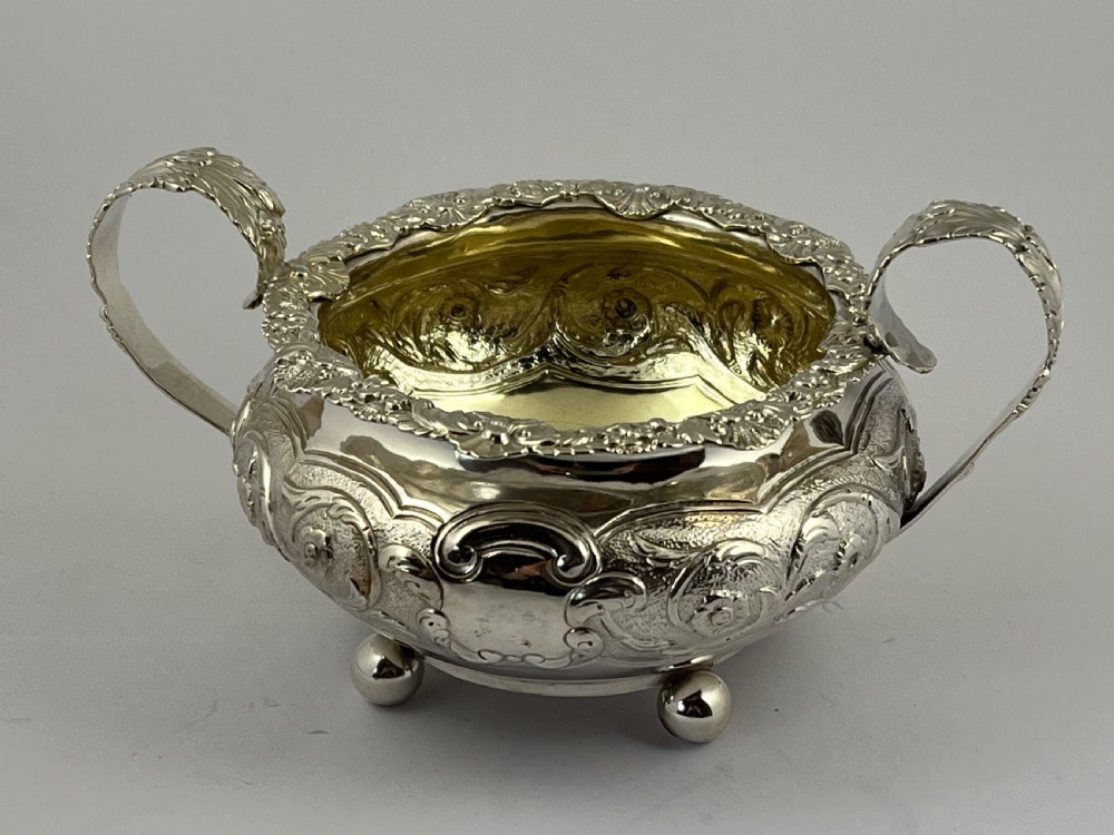 George IV antique 3 piece silver teaset. Jonathan Hayes London 1822 View X