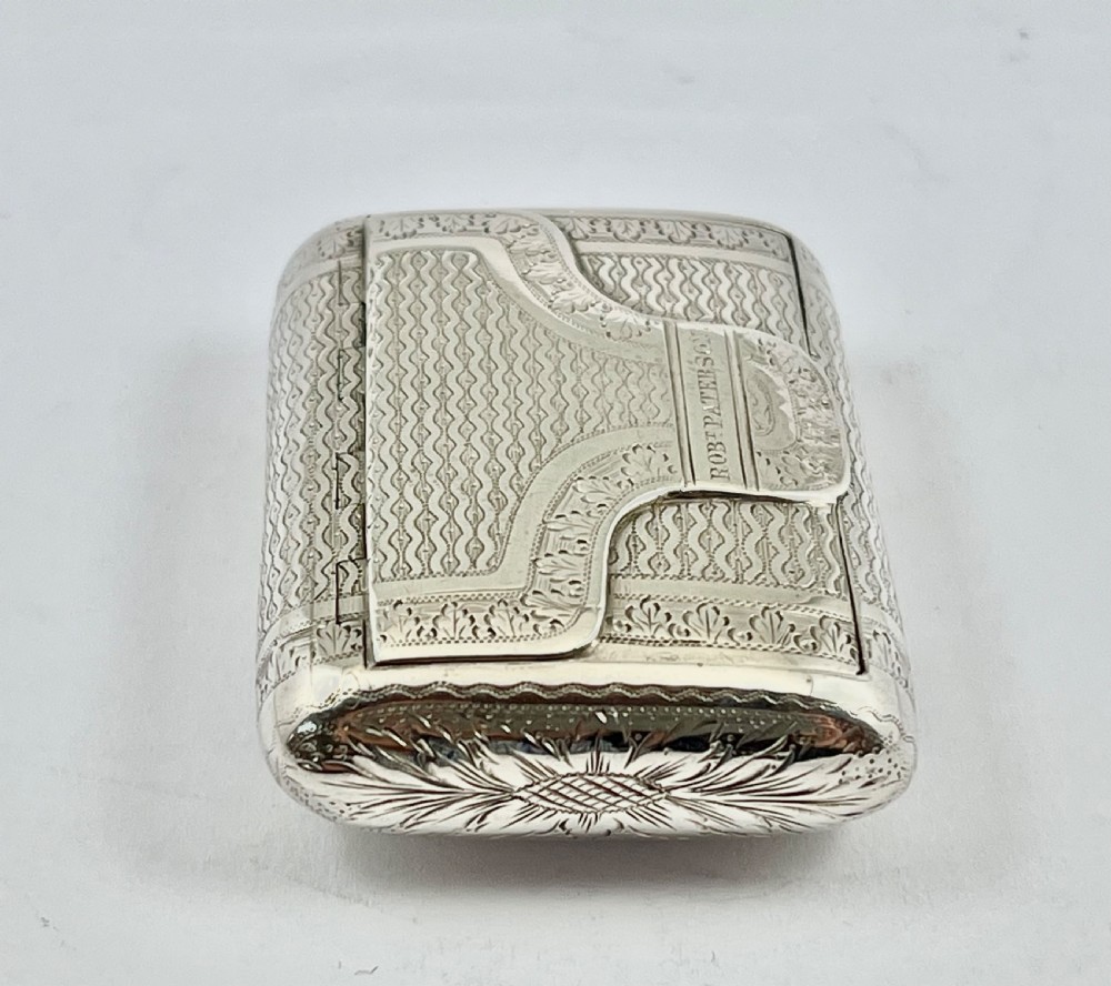 George III antique silver satchel snuff box, London 1819 View IV