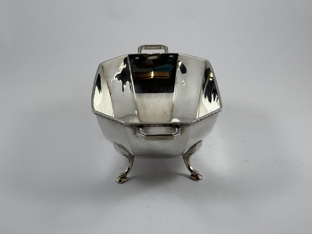 George VI Art Deco 2 handled silver dish, Birmingham 1938 View V