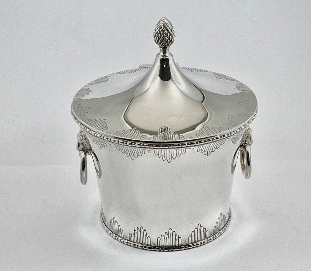 Chester antique Art Deco silver biscuit barrel, 1934 View II