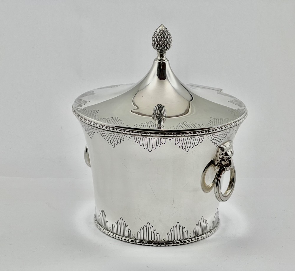 Chester antique Art Deco silver biscuit barrel, 1934 View IV