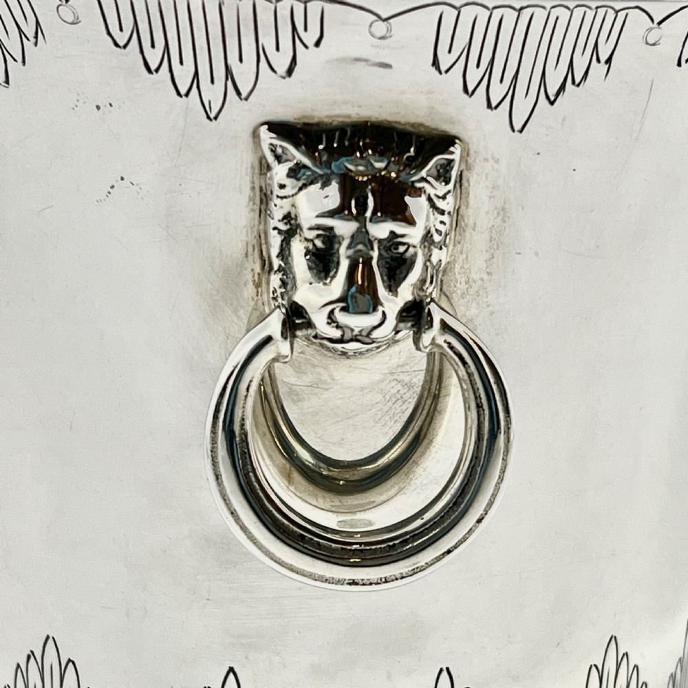 Chester antique Art Deco silver biscuit barrel, 1934 View VI