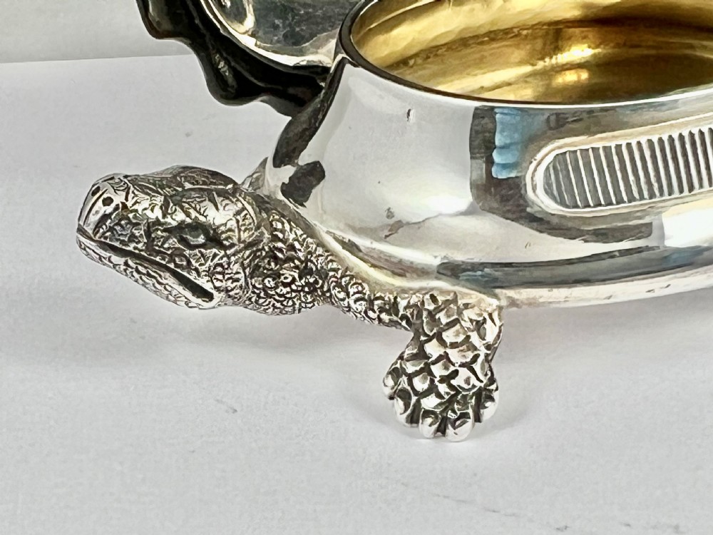 Victorian antique silver and tortoise vesta box, London 1881. View V