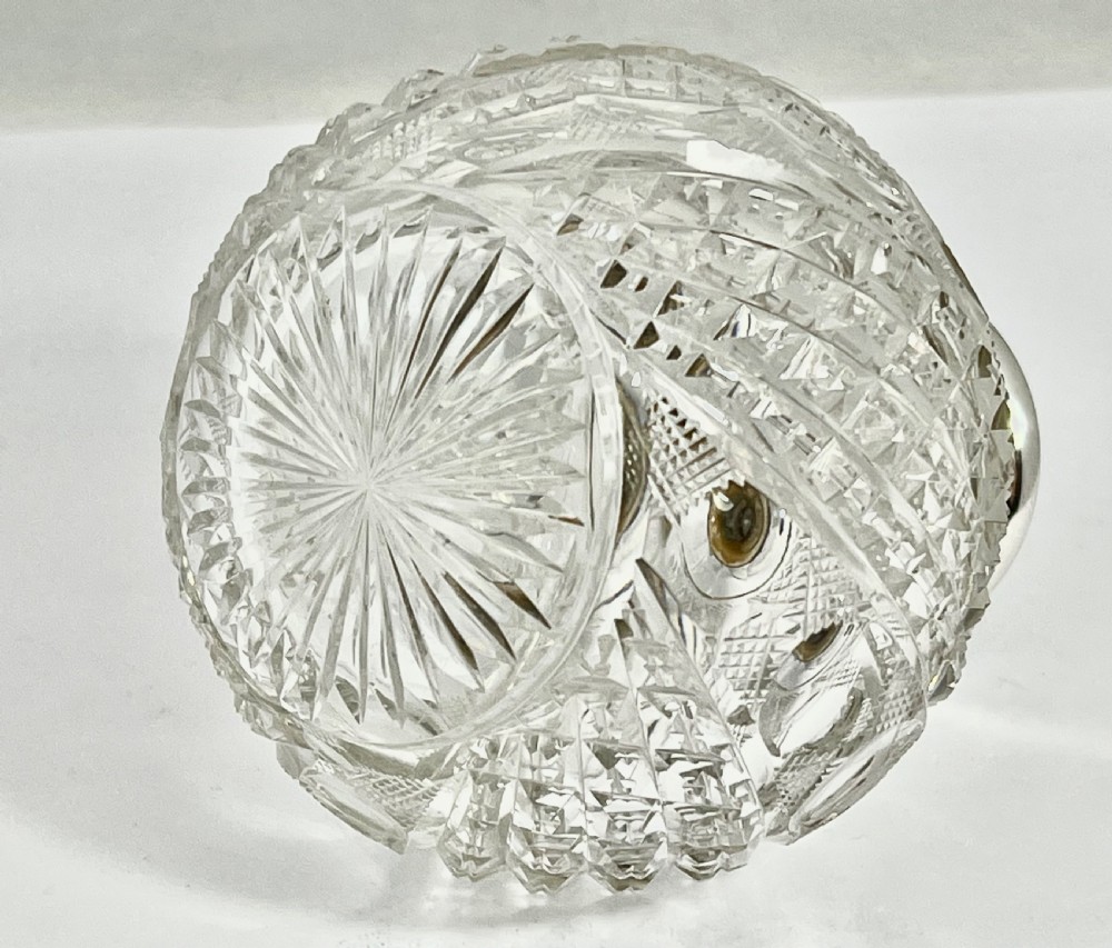 Edwardian antique silver glass perfume bottle, J. Gloster 1909 View IV