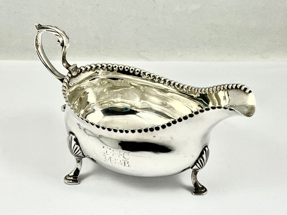 George III Newcastle silver sauce boat, Langlands & Robertson 1790