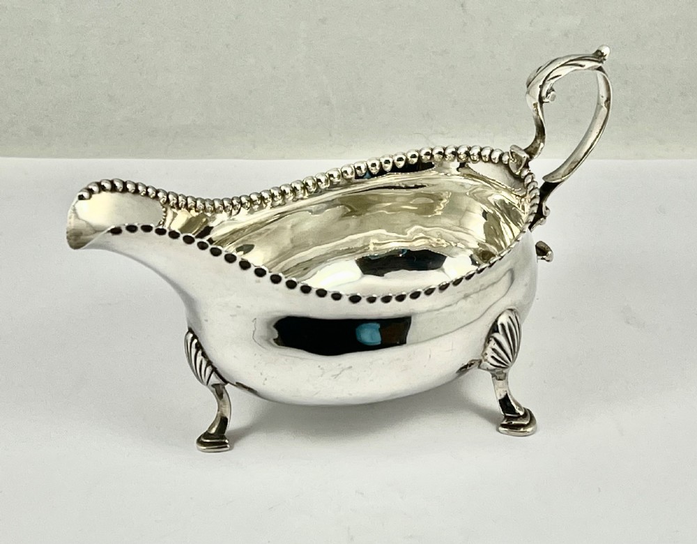 George III Newcastle silver sauce boat, Langlands & Robertson 1790 View III