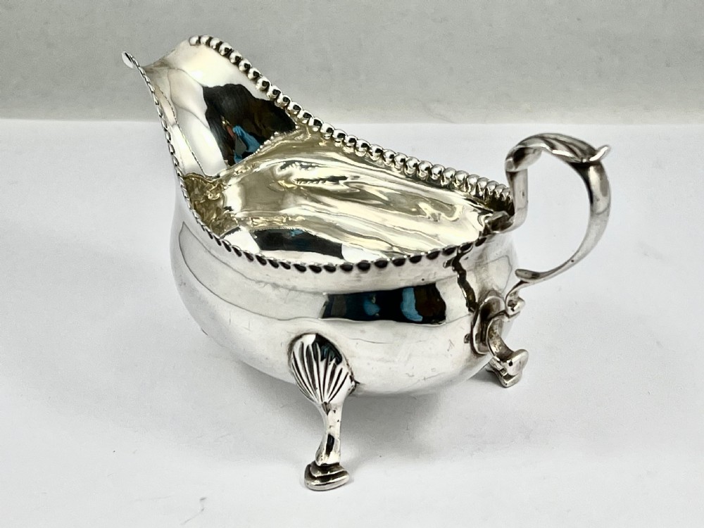 George III Newcastle silver sauce boat, Langlands & Robertson 1790 View VI