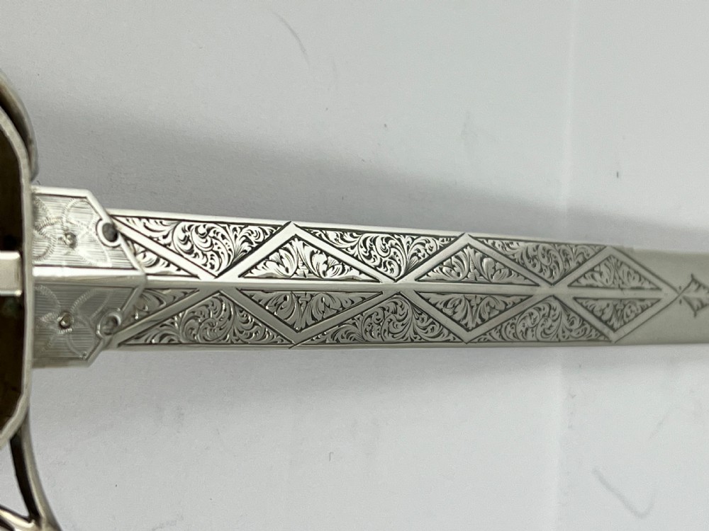 Victorian silver and agate sword paper knife, Edinburgh 1892 View IX
