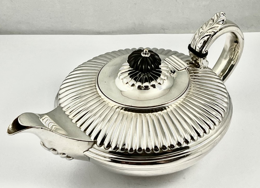 A William IV antique silver safron tea pot, London 1835 View II