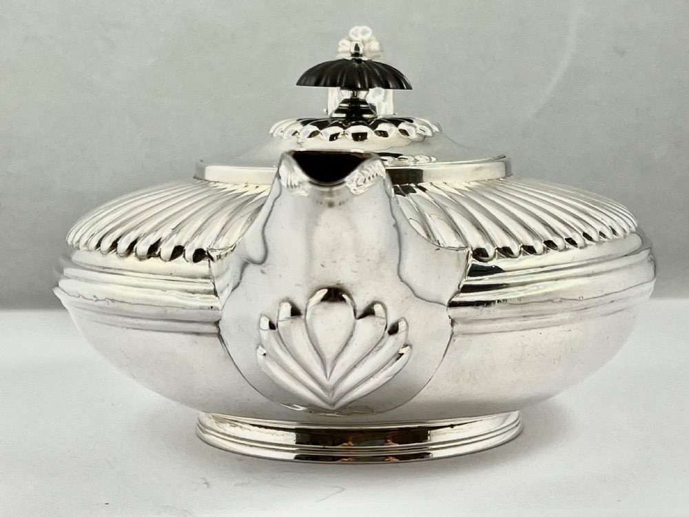 A William IV antique silver safron tea pot, London 1835 View VI