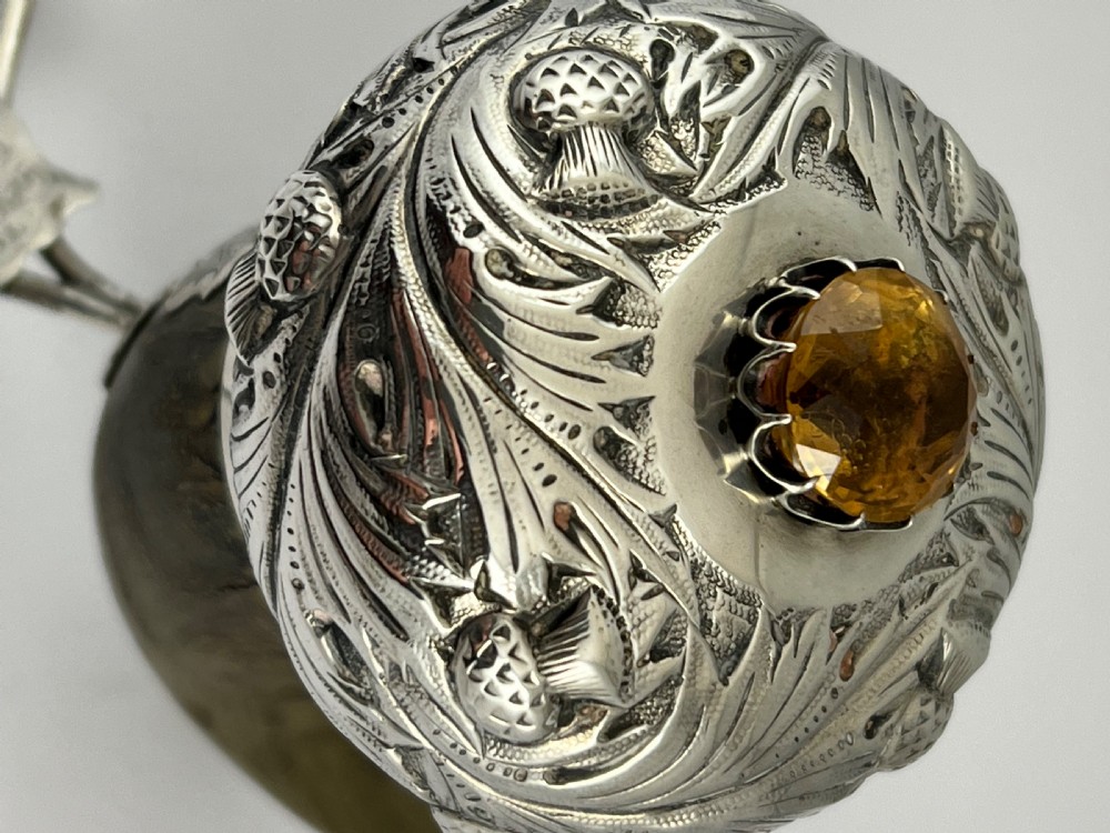 Edwardian large horn snuff mull, Wm Duningham (Aberdeen) 1907 View III
