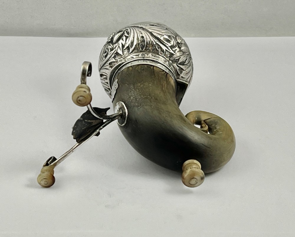Edwardian large horn snuff mull, Wm Duningham (Aberdeen) 1907 View IX