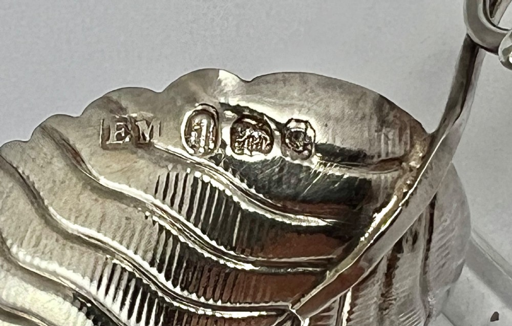 George III silver “leaf” caddy spoon, Elizabeth Morley 1802 View III