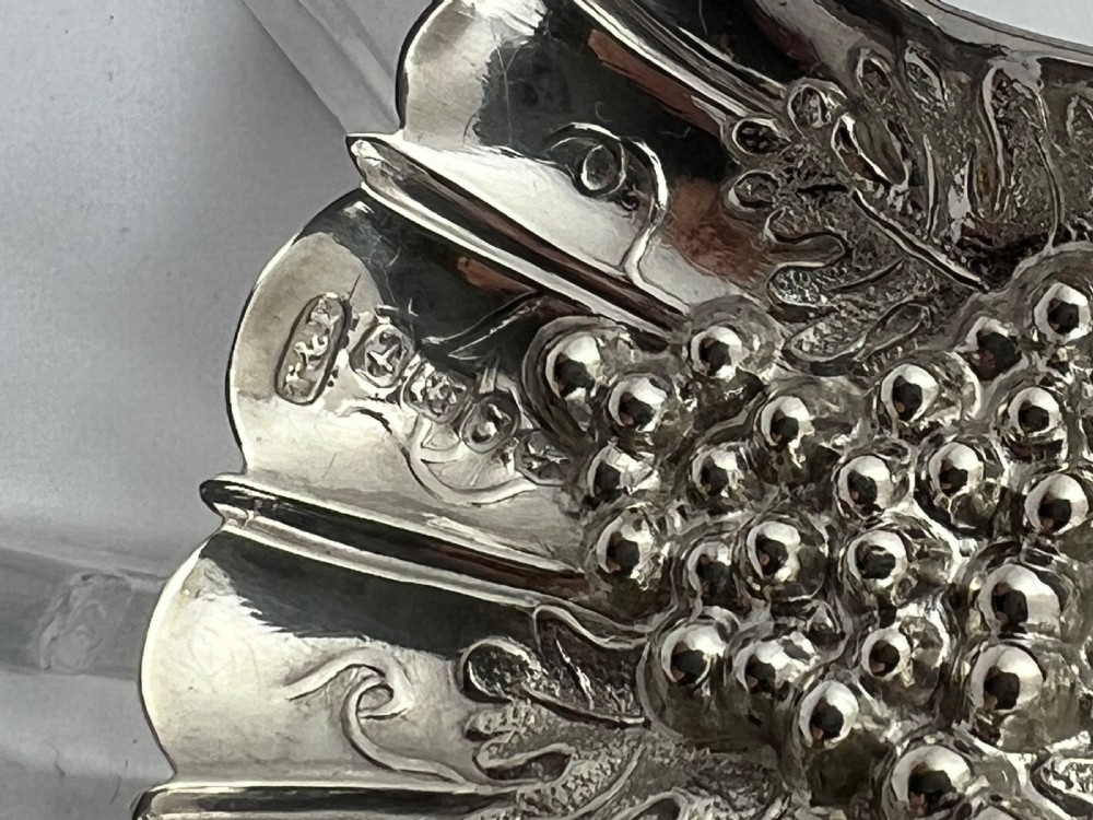 William IV antique silver, grape and vine caddy spoon, 1835 View III