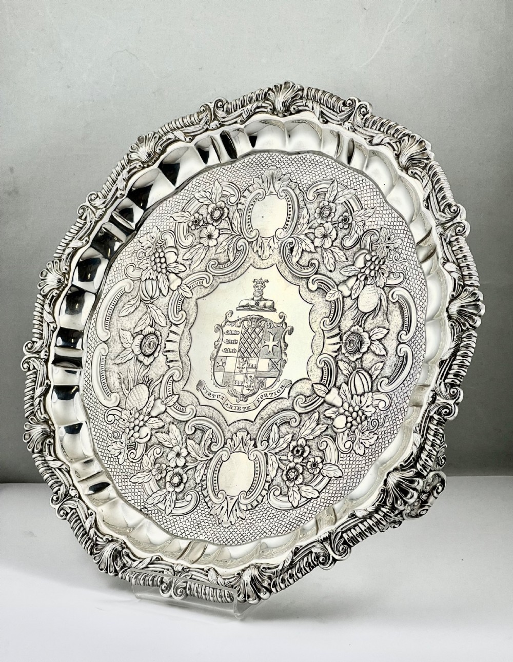 George III large silver salver, John Terrey, London 1817