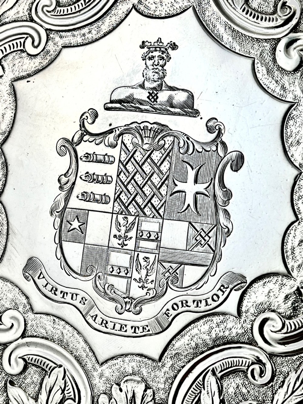 George III large silver salver, John Terrey, London 1817 View III
