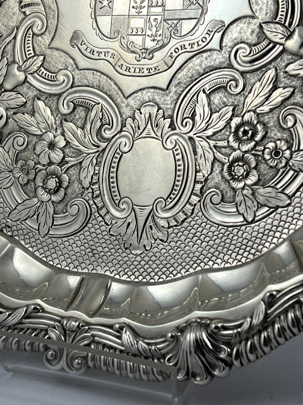 George III large silver salver, John Terrey, London 1817 View V