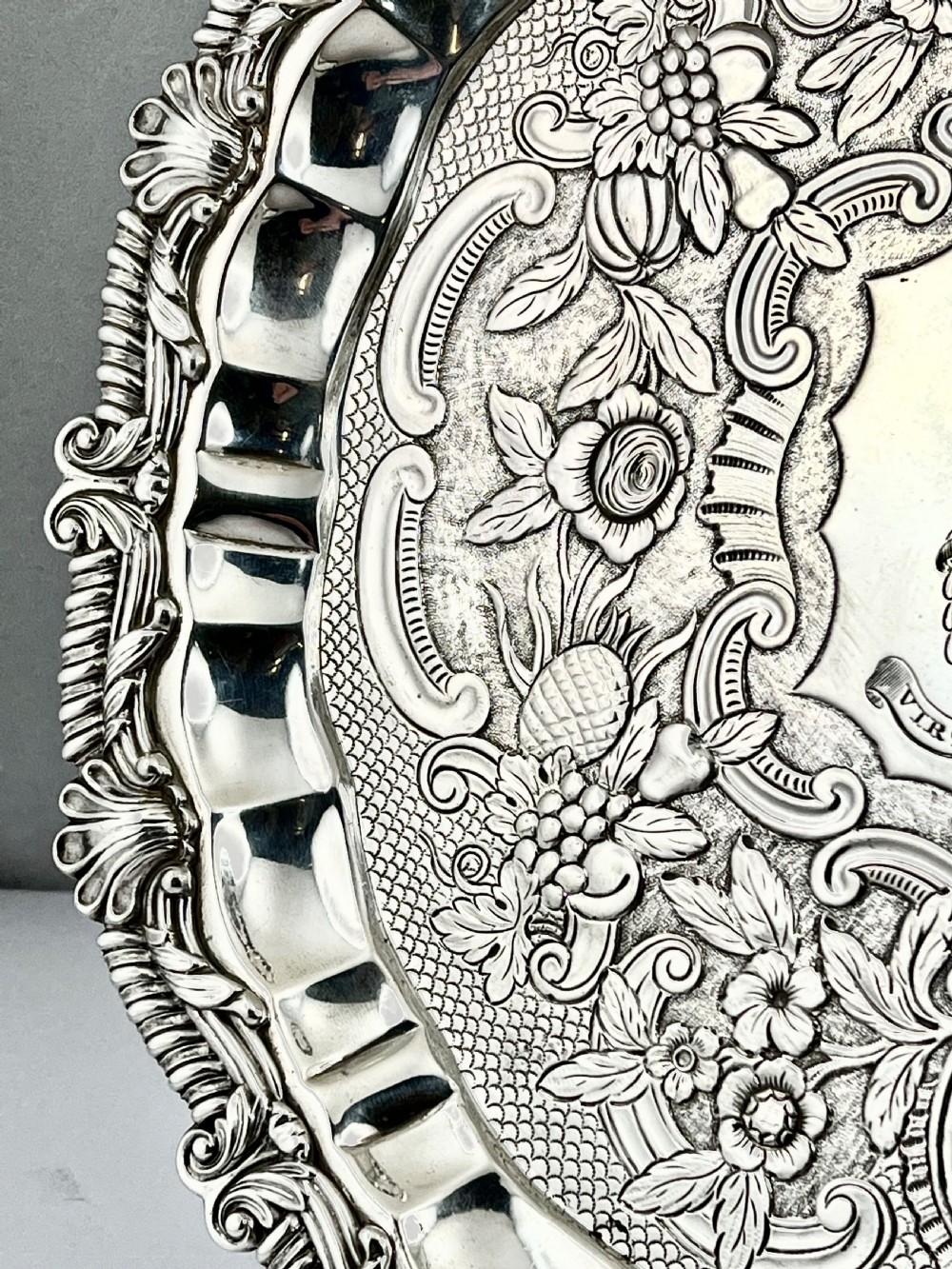 George III large silver salver, John Terrey, London 1817 View VII