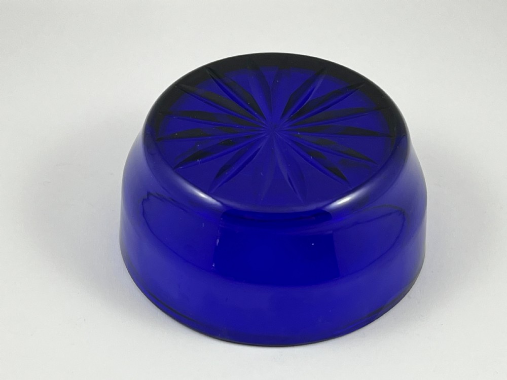 Edwardian antique silver and blue glass basket, London 1902 View VII