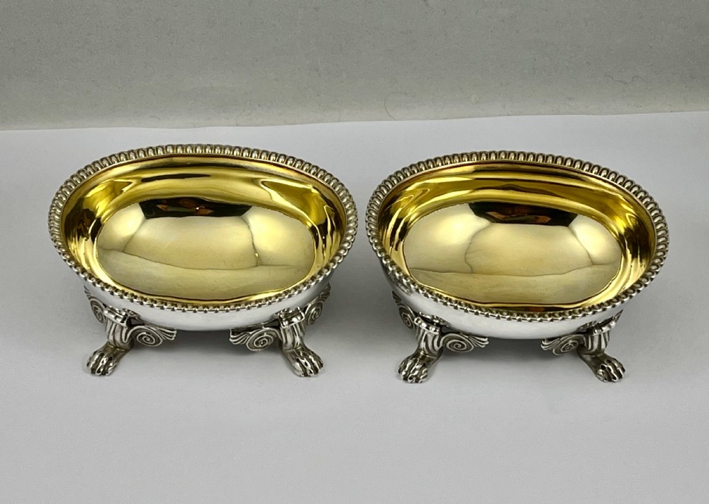 A pair of George III silver gilt salts or bowls, London 1809 View IV
