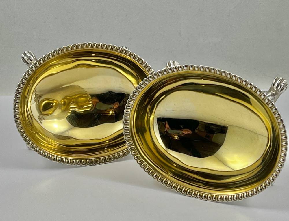 A pair of George III silver gilt salts or bowls, London 1809 View XI