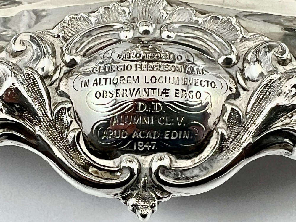 Victorian antique silver desk inkstand, Sheffield 1847 View IV