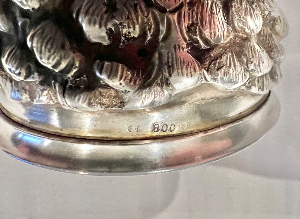 German antique silver stirrup cup, pheasant’s head, c.1900 View V