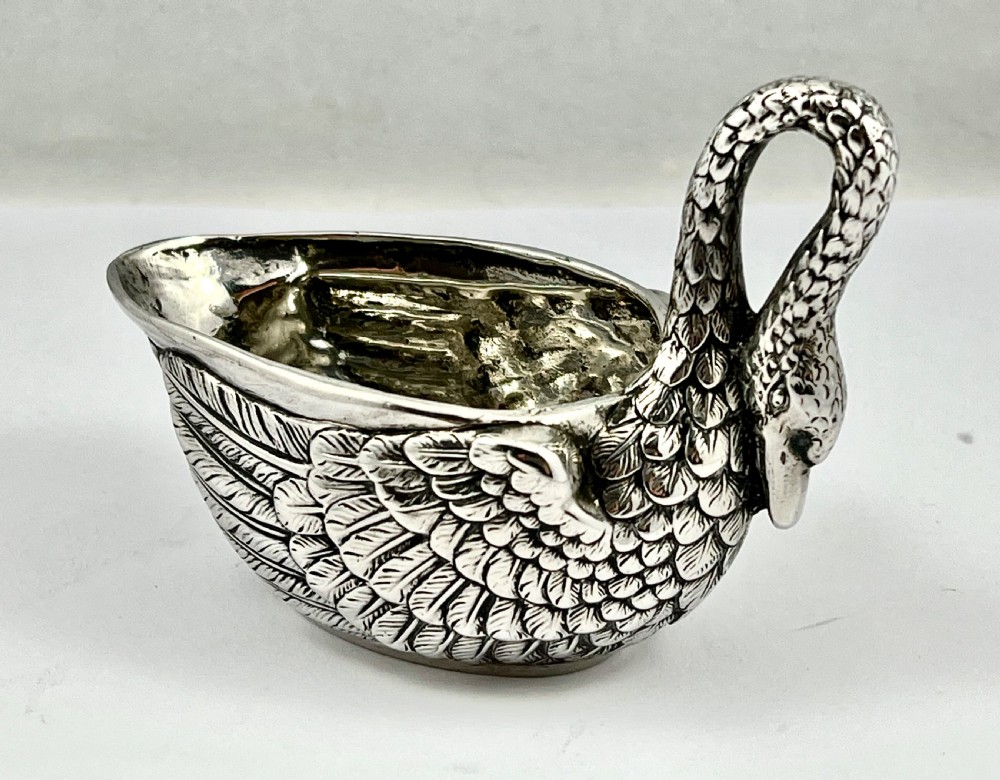 Rare antique silver swan milk jug, German c.1900 View III