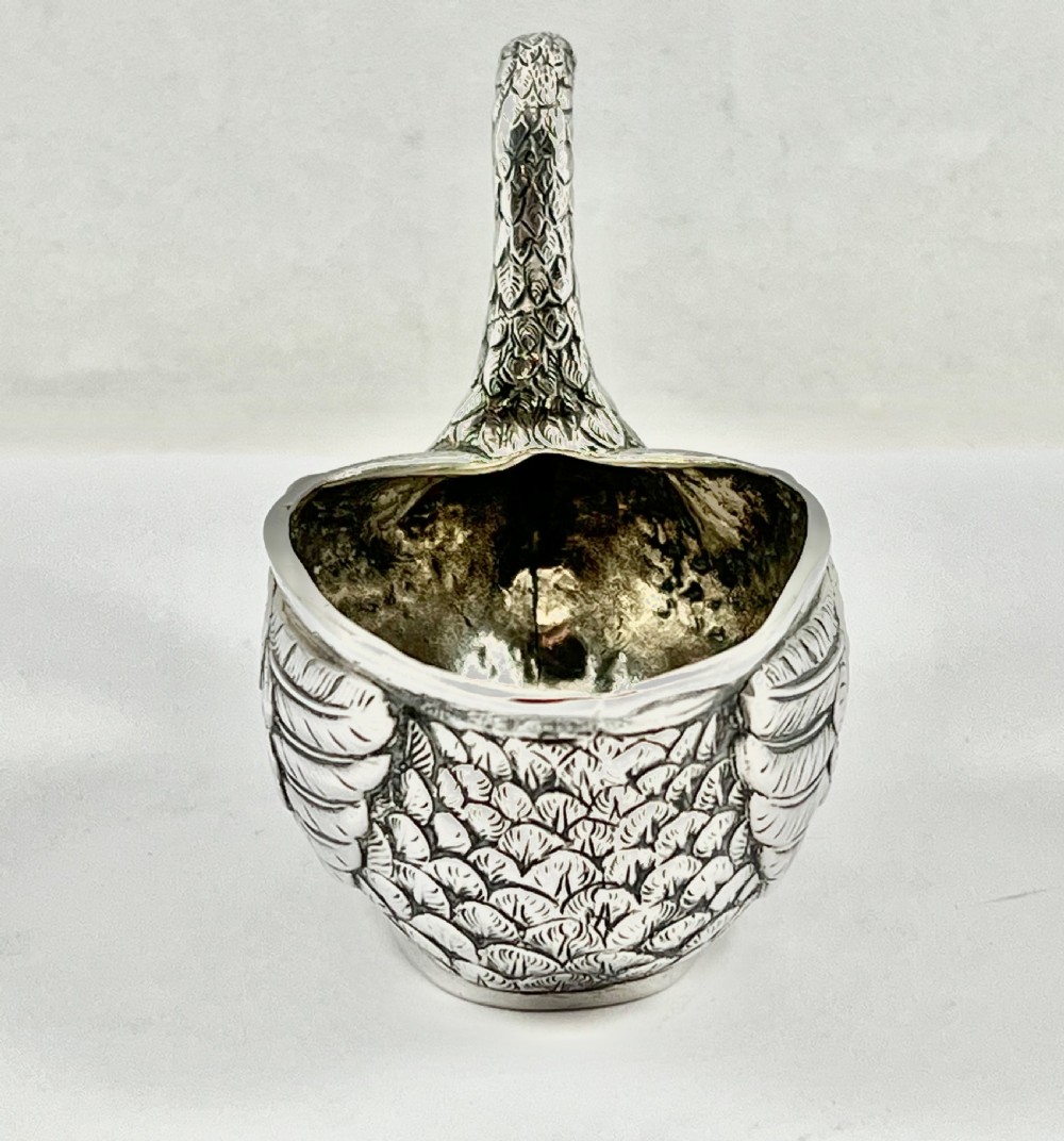 Rare antique silver swan milk jug, German c.1900 View V